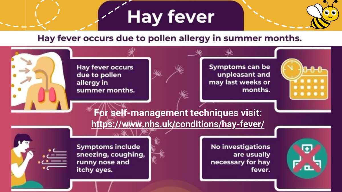 Hay fever is a common allergy that causes sneezing, coughing and itchy eyes. You cannot cure it, but there are things you can do to help your symptoms. 

Visit: nhs.uk/conditions/hay…

#LincsLMCinfographics