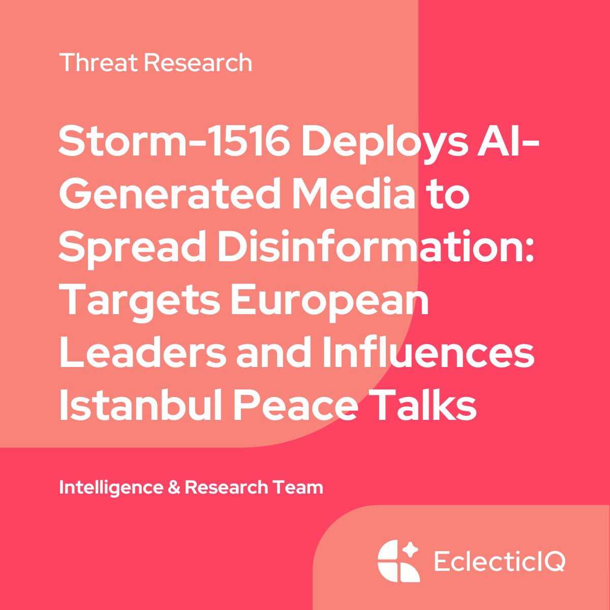 EclecticIQ analysts assess with high confidence that on May 11, 2025, pro-Kremlin disinformation group Storm-1516 amplified a fabricated story on X, falsely claiming European leaders used drugs while traveling by train to Kyiv for peace talks.

More here: 
hubs.ly/Q03mtld40