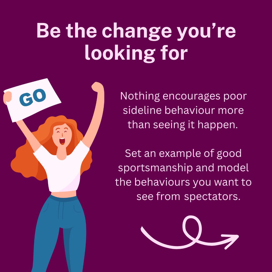 Here’s our fourth tip for dealing with difficult spectators – be the change you’re looking for by modelling the behaviours you want to see from other spectators. #ShooshForKids