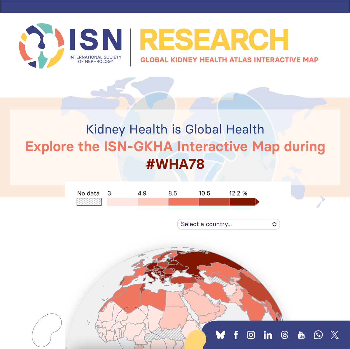 Int Society of Nephrology (@isnkidneycare) on Twitter photo As WHA78 brings together global health leaders, kidney care must remain a priority.
🗳️ We urge <a href="/UN/">United Nations</a> Member States to support and vote in favor of the kidney health resolution—an important milestone for equitable, sustainable care.
The ISN-GKHA Interactive Map reveals critical As WHA78 brings together global health leaders, kidney care must remain a priority.
🗳️ We urge <a href="/UN/">United Nations</a> Member States to support and vote in favor of the kidney health resolution—an important milestone for equitable, sustainable care.
The ISN-GKHA Interactive Map reveals critical