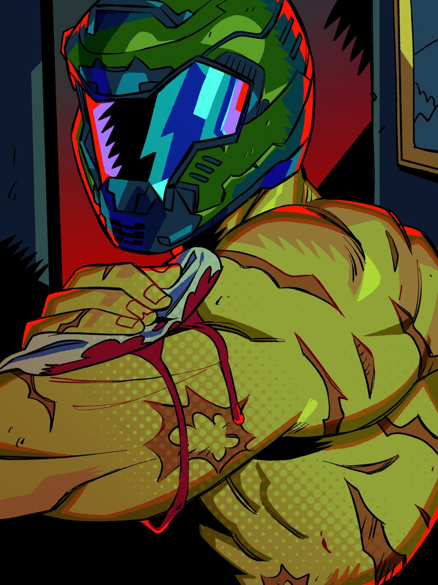 old doomguy drawing for doom: the dark ages day