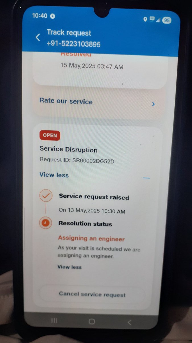 kumar70vivek's tweet image. This is worst service I have ever seen..
Still my issue not resolve..
It&apos;s been more than 48hrs..
I can&apos;t do my work without internet..
Please solve this issue till afternoon..
@JioCare @reliancejio #jiofiber