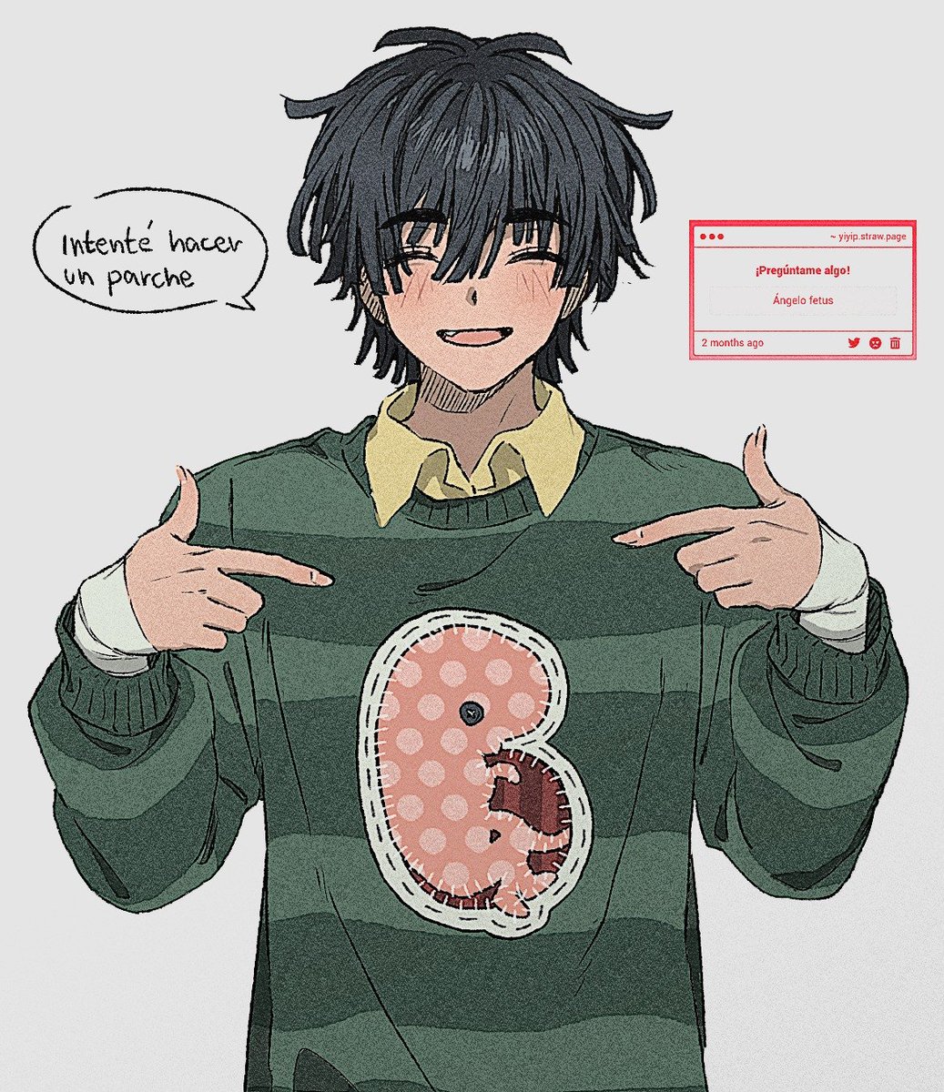 yiyippieee's tweet image. "tried making a patch"
gaaa fetus sweater....