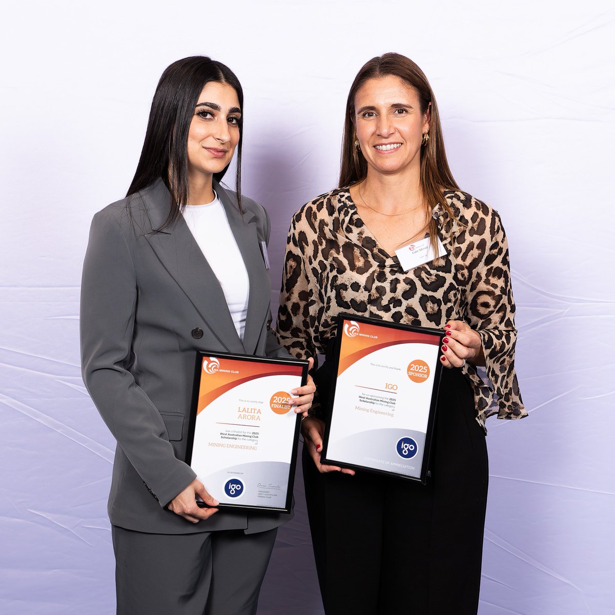 IGO Limited (@igo_difference) on Twitter photo Congratulations Lalita Arora (pictured left), recipient of the IGO sponsored Mining Engineering scholarship, announced at the <a href="/waminingclub/">WA Mining Club</a> Scholarship Awards Ceremony on 8 May. #makingadifference Congratulations Lalita Arora (pictured left), recipient of the IGO sponsored Mining Engineering scholarship, announced at the <a href="/waminingclub/">WA Mining Club</a> Scholarship Awards Ceremony on 8 May. #makingadifference