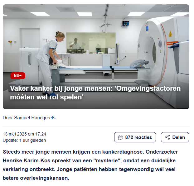 Miss_Royal73's tweet photo. Oorzaak van de grote stijging van #kanker bij jonge mensen is een "mysterie", omdat een duidelijke verklaring ontbreekt, zo zegt de expert....
Daarom even een kleine tip 👇🏻👇🏻 #GeenDank https://t.co/30sZDFvoco