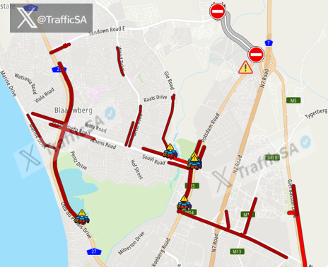TrafficSA's tweet image. Cape Town - #Dunoon Unrest:   Day 4 traffic impact
