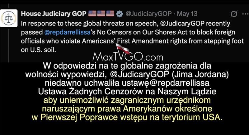 MaxTVMaxKolonko's tweet image. BREAKING! W MaxTVGO.com NEXT. Nie chcieli wpuścić Prez. Maxa Kolonko ob. USA na wybory w #Poland? No problem. Teraz sami nie wjadą do USA:Tusk, Sikorski, Trzaskowski, Bodnar będą DEPORTOWANI z USA jeśli tu przyjadą. Ustawa Żadnych cenzorów na naszym lądzie w CONGRESS!