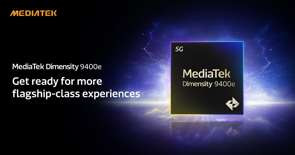 Get ready for more flagship-class experiences with the #MediaTekDimensity9400e, unlocking a wider range of AI, connectivity &amp; gaming features for more consumers. All Big Core CPU, Immortalis-G720 MC12 GPU, powerful #GenAI &amp; efficient connectivity. 
Explore the new Dimensity 9400e