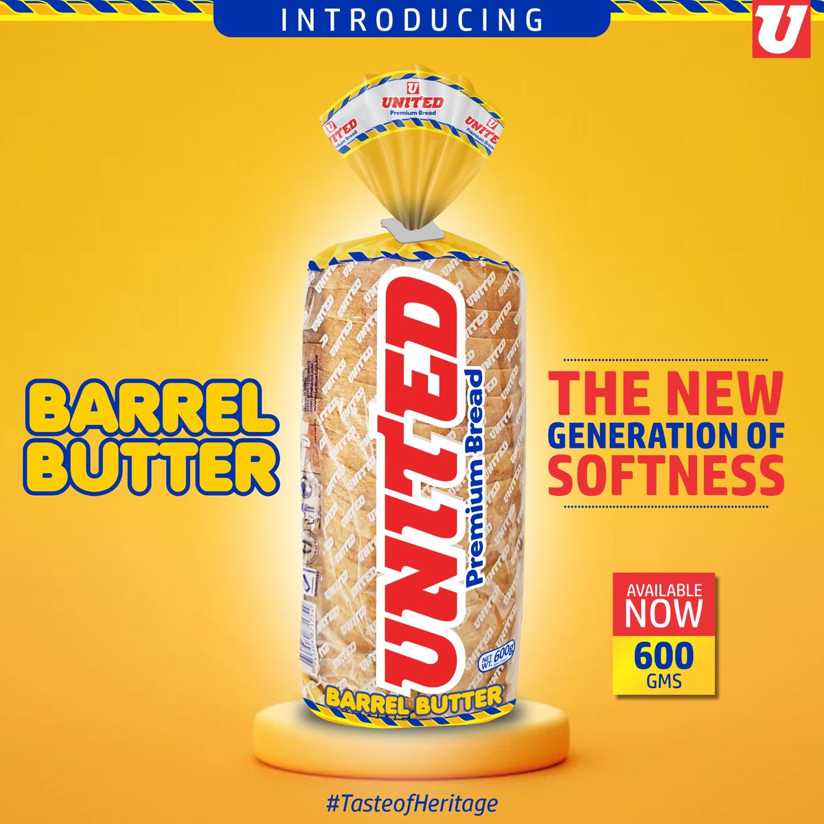 New Arrival Alert! 🤩

Meet Barrel Butter Bread, where every slice melts in your mouth with buttery goodness. Add your New breakfast companion to the table today! 😋

#Unitedmillers #Newbread #Barrelbutter #BreadLovers #Fyp