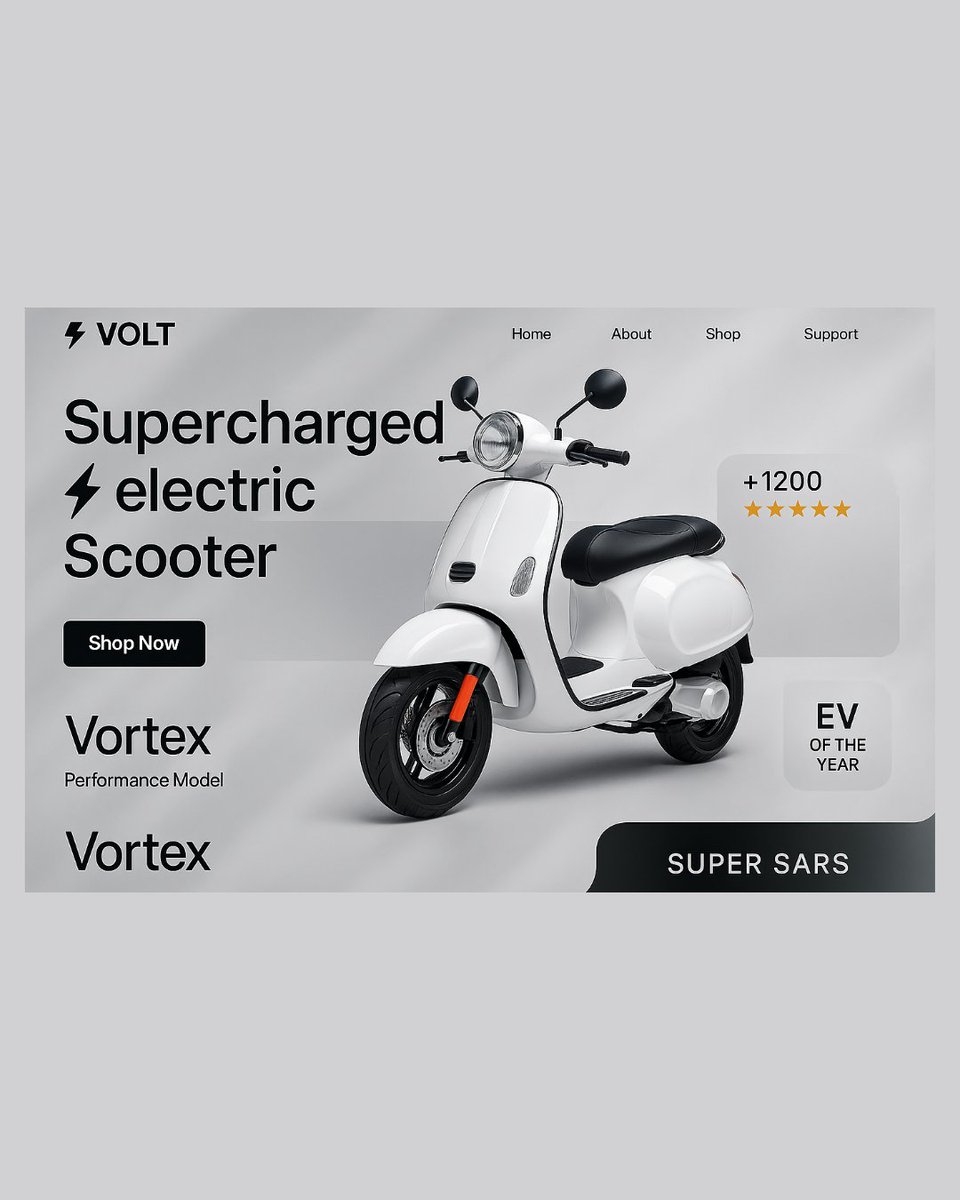 codeforkal's tweet image. VOLT’s bold new hero section blends clean minimalism with futuristic gradients, accented by dynamic blur effects and diagonal lines. Designed to impress at first glance and captivate through motionless depth.