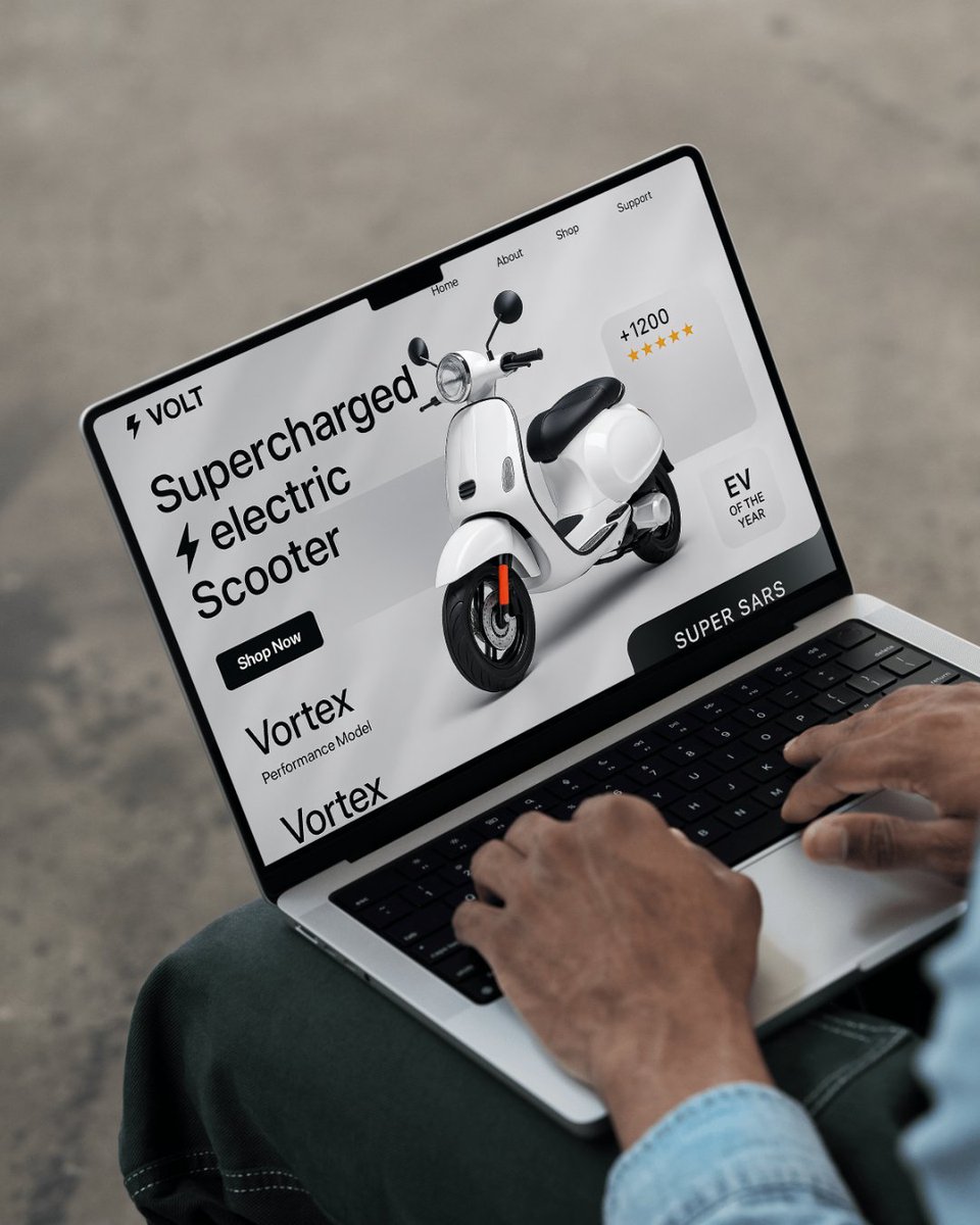 codeforkal's tweet image. VOLT’s bold new hero section blends clean minimalism with futuristic gradients, accented by dynamic blur effects and diagonal lines. Designed to impress at first glance and captivate through motionless depth.