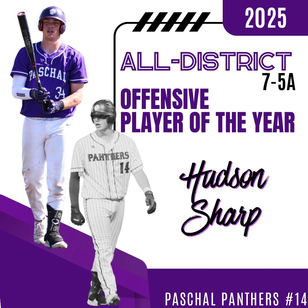 PaschalBaseball (@paschalbaseball) on Twitter photo Congrats to SR. Hudson Sharp, the District 7-5a OFFENSIVE PLAYER OF THE YEAR!!
<a href="/Hudson_Sharp14/">Hudson Sharp</a> Congrats to SR. Hudson Sharp, the District 7-5a OFFENSIVE PLAYER OF THE YEAR!!
<a href="/Hudson_Sharp14/">Hudson Sharp</a>