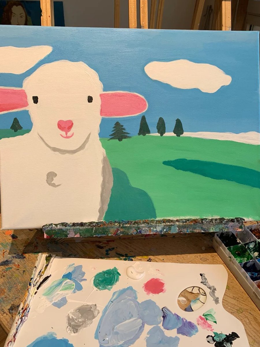 mjqqjss's tweet image. 暖かい色彩で描かれた素晴らしい世界、癒しの絵が生活に笑顔を届けるね〜 🐑💖🎨  

#手描き #癒し #創造力 #アート生活 #暖かい瞬間