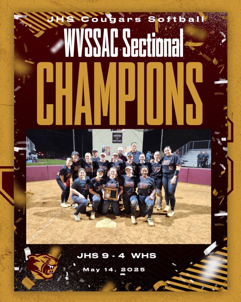 LET'S GO COUGARS!

JHS Softball defeated WHS for the Sectional Championship!!  The Cougars will play Spring Mills in a best of 3 series starting Monday, May 19th at JHS. Game time is 7 pm.