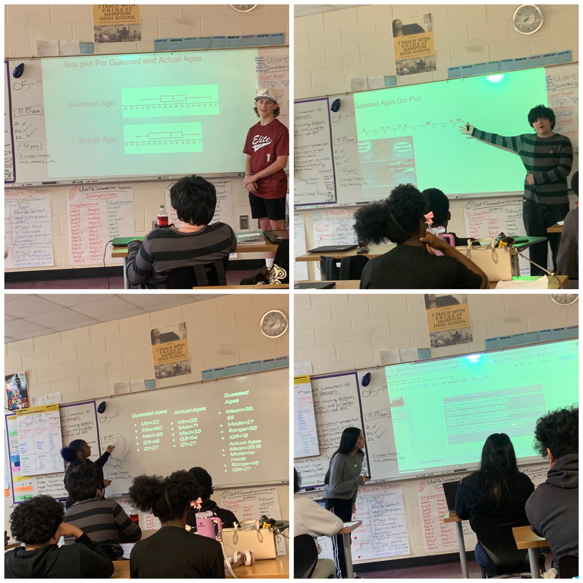 onealmath's tweet image. 🚨Celebrity Collage Statistics Project! I’m so proud of my Algebra 1 students. Their projects look amazing. Some did it on a poster, google slides, canvas, pow toons, etc. This allowed students to compare summary stats, show their creativity, & personalities. #StudentsEngaged