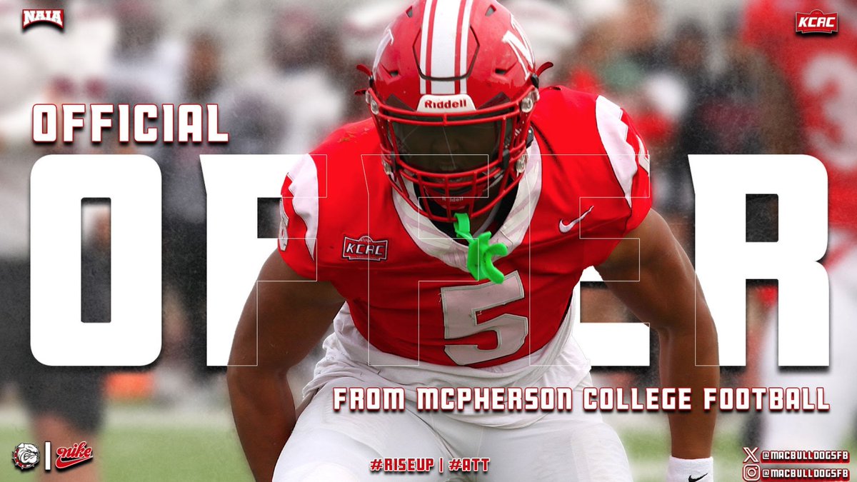 Beyond blessed to receive my first offer from McPherson College <a href="/MACBulldogsFB/">McPherson Football</a>.  Thank you <a href="/JoshPisik/">Coach Pisik</a> for reaching out to me.  <a href="/MHS_Ftb_Dogs/">Muldrow Bulldogs Football</a> <a href="/CoachCoatney/">Coach Logan Coatney</a> <a href="/CoachT_Shep/">Tyler Sheppard</a> <a href="/Coach_JParker54/">Jason Parker</a>
