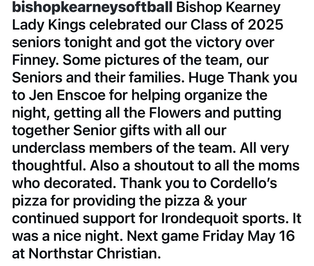 Bishop Kearney Senior night! Class of 2025!