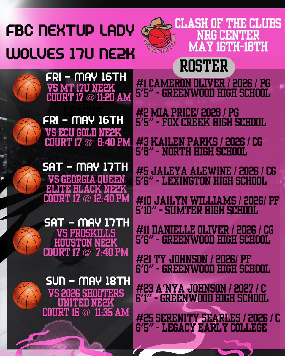 FBC Next Up SC Lady Wolves (@scladywolves) on Twitter photo 🔥🏀 HOUSTON, GET READY! 🏀🔥
The FBC Next Up Lady Wolves are coming for the 🔥 at Clash of the Clubs in Houston, TX!
We’re locked in and ready to battle. Stay tuned for updates! 💪🐺
#FBCNextUp #LadyWolves #ClashOfTheClubs #GirlsHoops #HoustonTakeover 🔥🏀 HOUSTON, GET READY! 🏀🔥
The FBC Next Up Lady Wolves are coming for the 🔥 at Clash of the Clubs in Houston, TX!
We’re locked in and ready to battle. Stay tuned for updates! 💪🐺
#FBCNextUp #LadyWolves #ClashOfTheClubs #GirlsHoops #HoustonTakeover