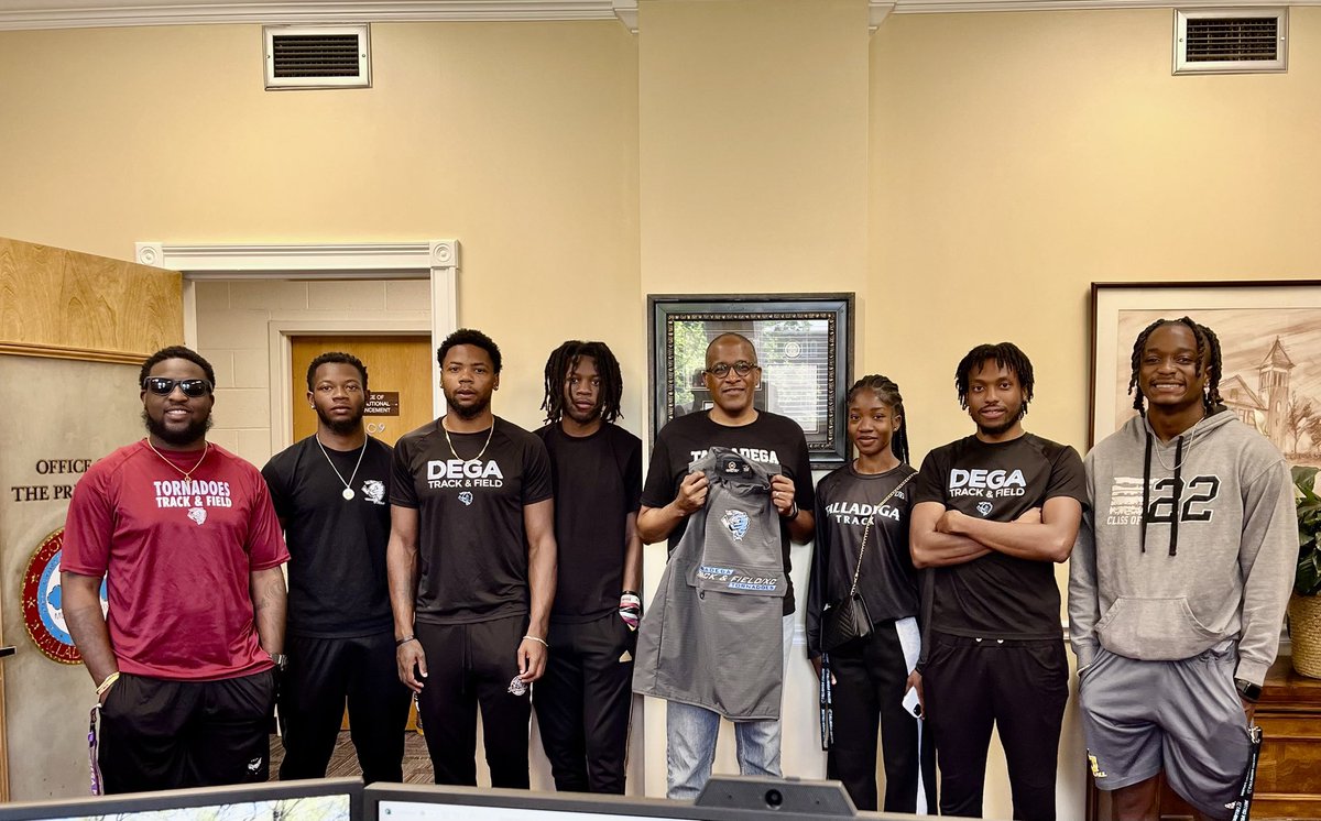 Walter M. Kimbrough (@hiphopprez) on Twitter photo The <a href="/Talladega_1867/">Talladega College</a> <a href="/DegaTornadoes/">Talladega College Athletics</a> track team dropped off a gift as they head to nationals! The <a href="/Talladega_1867/">Talladega College</a> <a href="/DegaTornadoes/">Talladega College Athletics</a> track team dropped off a gift as they head to nationals!