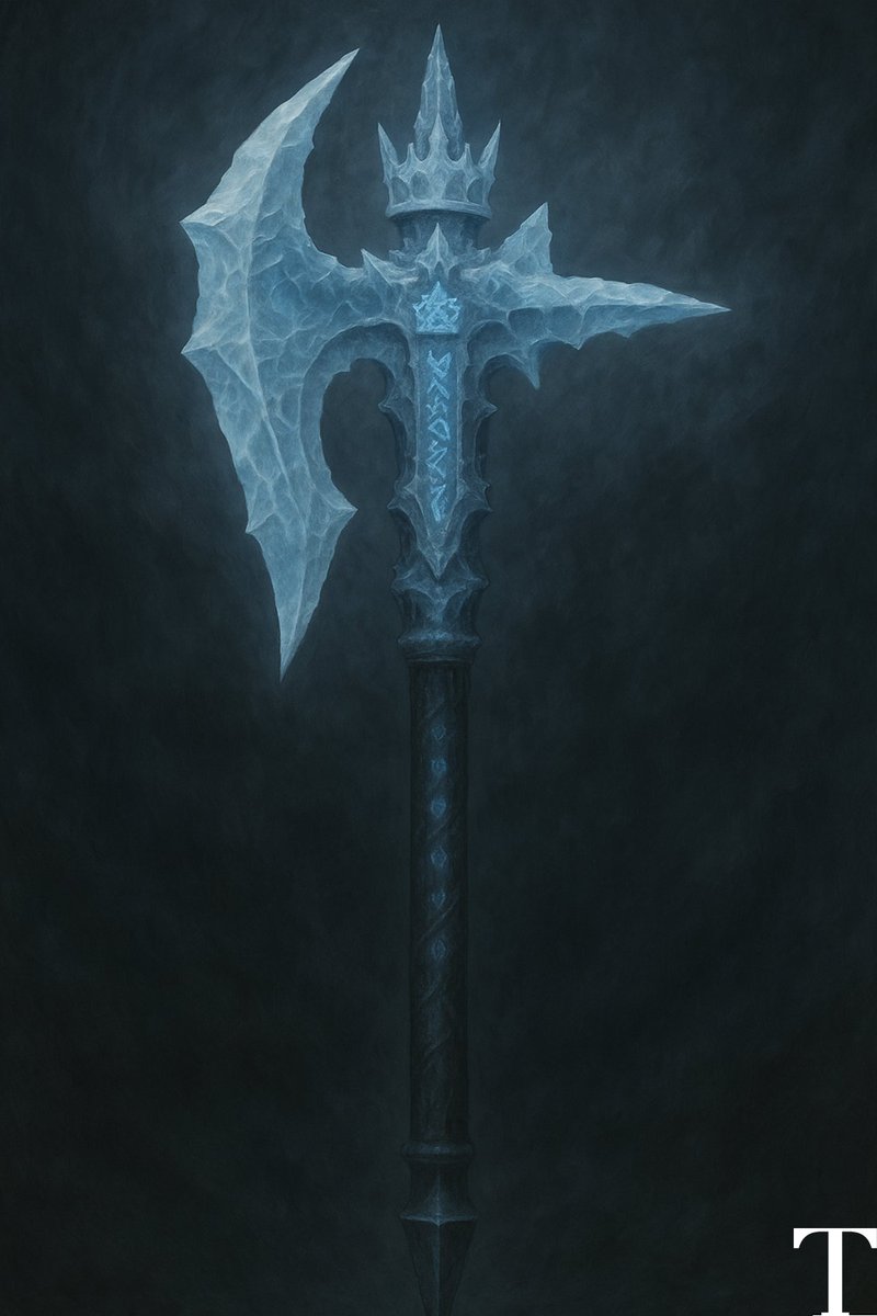 tianoxis's tweet photo. ❄️ It doesn't strike. It silences.
 Glacient, the Crownpiercer is now live.
A halberd of frozen time, forged for one who doesn't kill—but ends.
→ https://t.co/3T4yTAcjt3
#NFT #FantasyWeapon #HornedRealms #Glacient #Frostreign #CryptoArt #Web3Art https://t.co/JU4Y8iCVyL