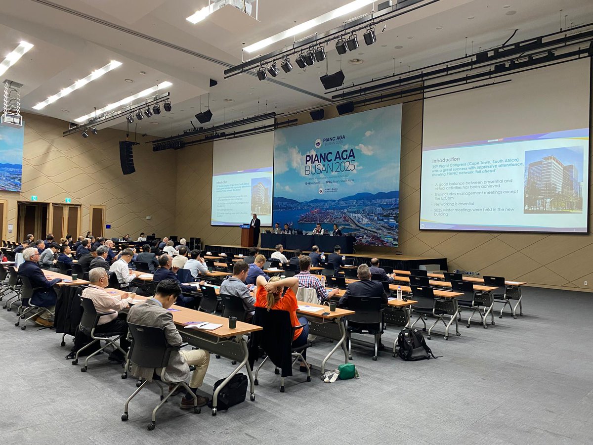 PIANC1's tweet image. The PIANC Annual General Assembly takes place today at the BPEX Convention Centre in Busan, South Korea.

A huge thank you to our friends of PIANC South Korea for hosting a great week for all PIANC delegates! 

#pianc #aga2025