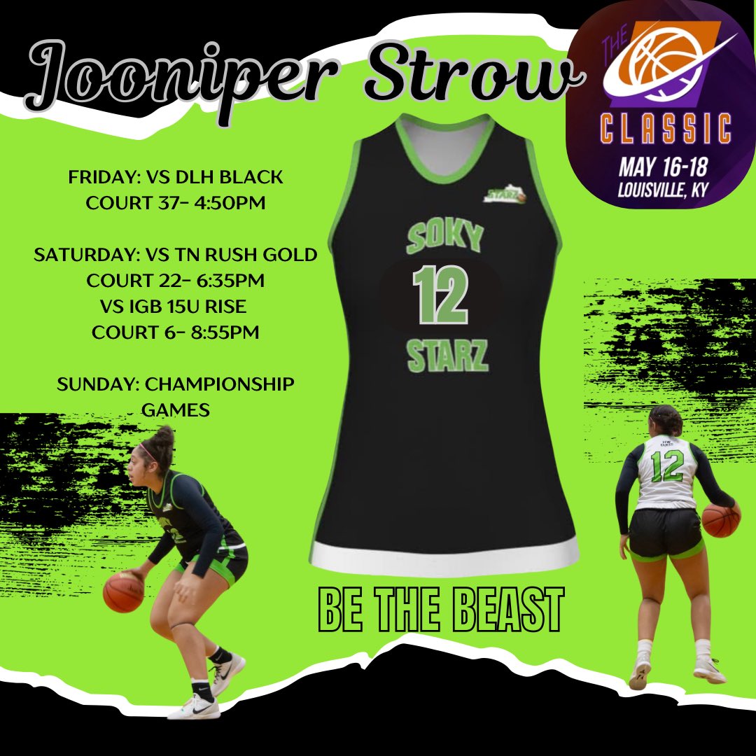 Jooniper Strow (@jooniper_strow) on Twitter photo Ready to grind this weekend at
The Classic in Louisville KY!
Southern Kentucky Starz 2028… Come check us out, amazing teammates and program!
<a href="/sokystarz/">Southern KYSTARZ</a> <a href="/CoachFaulkner24/">Cornelius Faulkner</a> <a href="/PGHAkeem/">Akeem Webb</a> <a href="/PGHKentucky/">Prep Girls Hoops Kentucky</a> <a href="/alyxwhite_/">Alyx White</a> <a href="/JrAllStarBB/">Jr. All-Star Girls Basketball</a> <a href="/FieldLevel/">FieldLevel</a> Ready to grind this weekend at
The Classic in Louisville KY!
Southern Kentucky Starz 2028… Come check us out, amazing teammates and program!
<a href="/sokystarz/">Southern KYSTARZ</a> <a href="/CoachFaulkner24/">Cornelius Faulkner</a> <a href="/PGHAkeem/">Akeem Webb</a> <a href="/PGHKentucky/">Prep Girls Hoops Kentucky</a> <a href="/alyxwhite_/">Alyx White</a> <a href="/JrAllStarBB/">Jr. All-Star Girls Basketball</a> <a href="/FieldLevel/">FieldLevel</a>