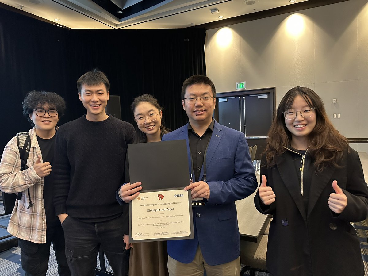 Excited to share that our paper on detecting prototype pollution gadgets received the distinguished paper award at IEEE S&amp;P 2025 ! It is a very interesting idea which has turned out to be effective as well!

#ieeesp2025 <a href="/IEEESSP/">IEEE S&P</a>