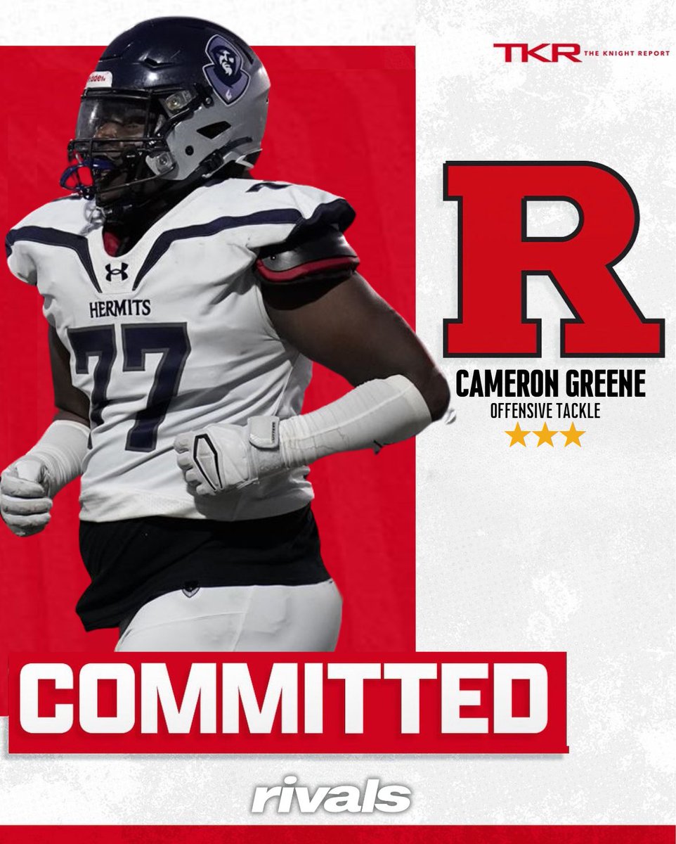 Rutgers Scarlet Knights | The Knight Report (@rutgersrivals) on Twitter photo ⚔️COMMIT ALERT⚔️
2026 <a href="/HermitsFootball/">St. Augustine Prep Football</a> offensive lineman Cameron Greene (<a href="/camgreene77/">Cameron Greene⭐️⭐️⭐️</a>) commits to Rutgers Football!
👉 tinyurl.com/Greene2RU ⚔️COMMIT ALERT⚔️
2026 <a href="/HermitsFootball/">St. Augustine Prep Football</a> offensive lineman Cameron Greene (<a href="/camgreene77/">Cameron Greene⭐️⭐️⭐️</a>) commits to Rutgers Football!
👉 tinyurl.com/Greene2RU