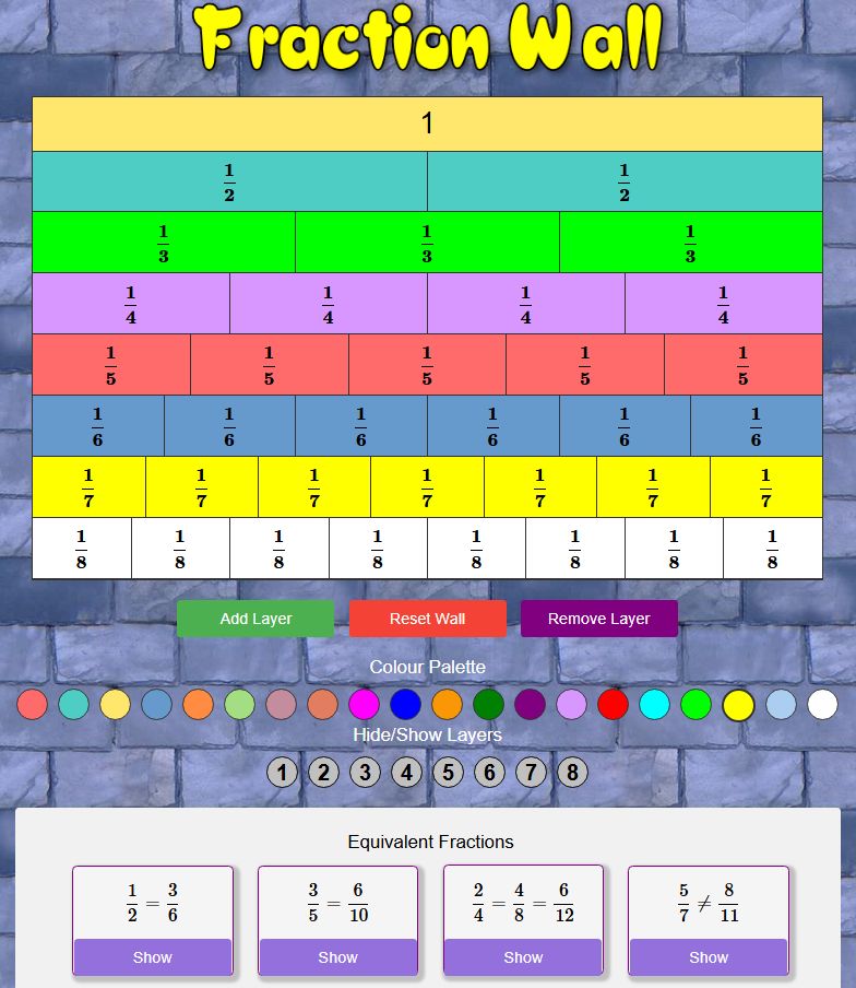 The Fraction Wall is now even more interactive and it now includes a game that can be played whole-class or in pairs. 

buff.ly/iD97SeJ 

#mathsresources #mathschat #mathstoday #mathchat  #Fractions