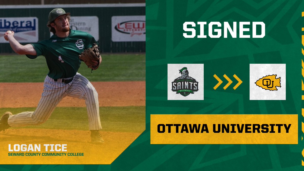 Congratulations to Saints pitcher Logan Tice on signing with Ottawa University! Good luck in continuing your athletic and academic career! #GoodToBeGreen #SCCCSaints #GoSaints #foreverasaint