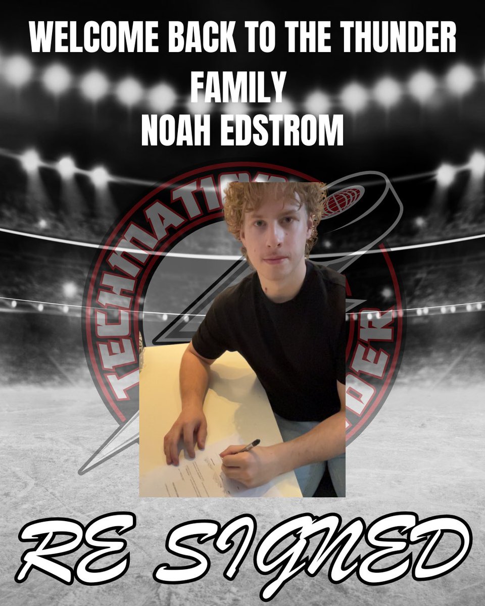 ⚡️Player Signing Alert! ⚡
The Airdrie Thunder are excited to welcome back Noah Edstrom to the Thunder family for the 2025/26 season! 
Big things ahead as we gear up for another electrifying year on the ice. Let’s go, Thunder!