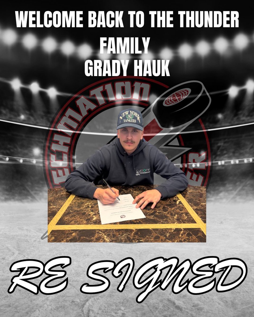 Player Signing Alert! ⚡
The Airdrie Thunder are excited to welcome back Grady Hauk to the Thunder family for the 2025/26 season! 
Big things ahead as we gear up for another electrifying year on the ice. Let’s go, Thunder!