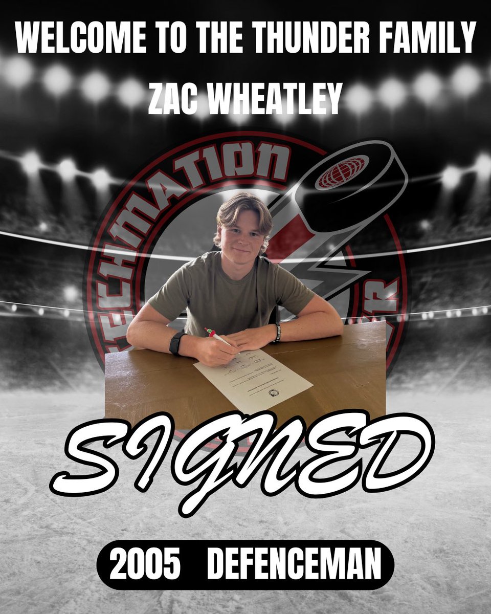 Player Signing Alert! ⚡
The Airdrie Thunder are excited to welcome Zac Wheatley to the Thunder family for the 2025/26 season! 
Big things ahead as we gear up for another electrifying year on the ice. Let’s go, Thunder!