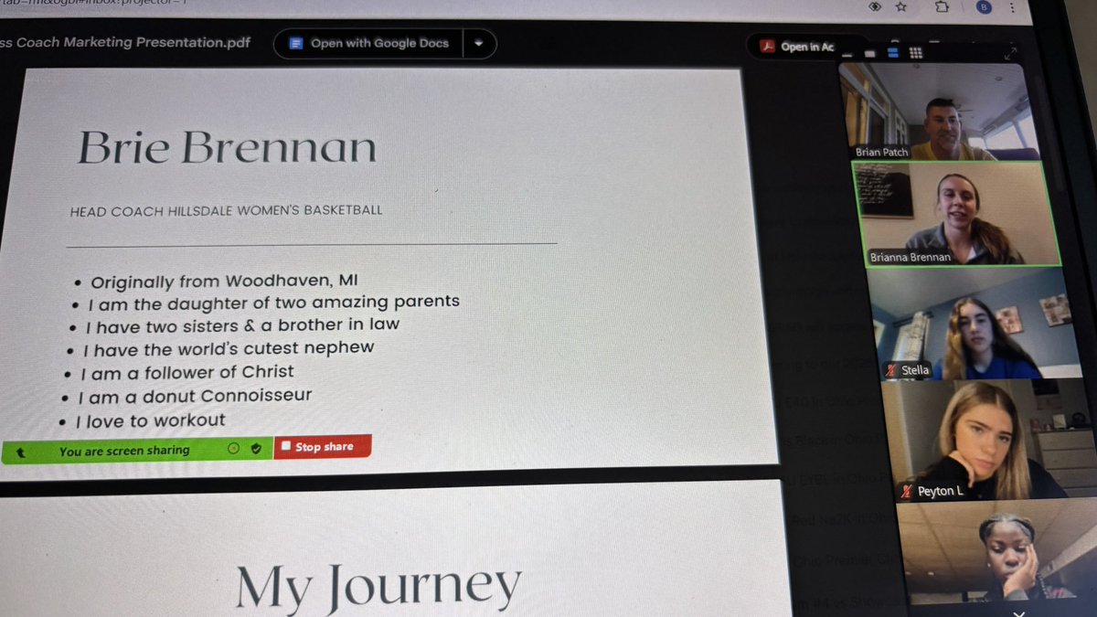 Thank you <a href="/briebrennan22/">Brianna Brennan</a>  for your time tonight to talk to our girls at <a href="/OhioPremierBas1/">Premier Basketball</a> about the recruiting process, answering their questions and provide information about <a href="/ChargersWBB/">Hillsdale Women's Basketball</a>. We appreciate your time and guidance.