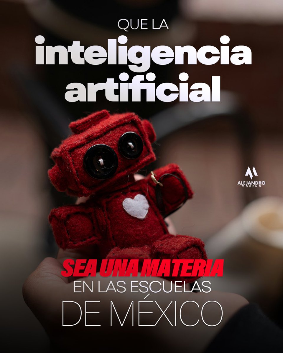 La inteligencia artificial ya está aquí, y llegó para quedarse. No podemos seguir educando con planes del siglo pasado.

Presenté una iniciativa para que la IA sea una materia en las escuelas de México.
Porque el futuro no se espera… se construye con visión, con decisión y con