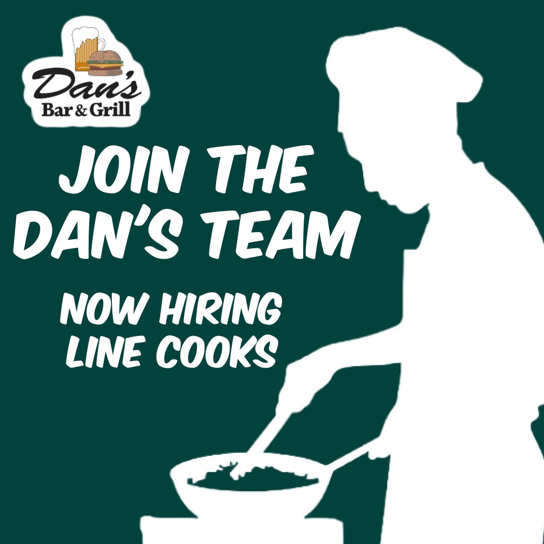 Heads up! We're adding to our team!
Help us spread the word that we are hiring Line Cooks!
Details here: dansbarandgrill.com/help-wanted