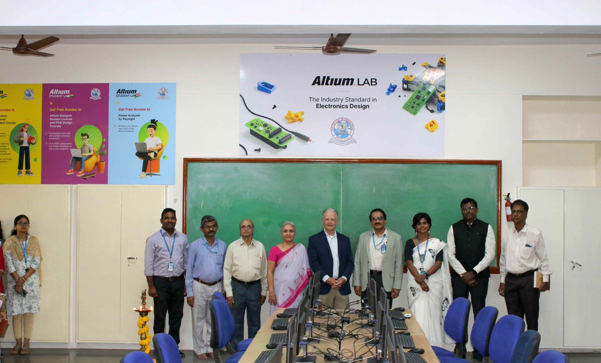 altium's tweet image. Here are highlights from our visit to @cvrcoenews, India! Rea and Vikram from Altium Education were welcomed by faculty and leadership to inaugurate the new Altium Lab.

Learn about our programs: bit.ly/3GUIhbu

#altium #studentlab #studentresources #makeinindia