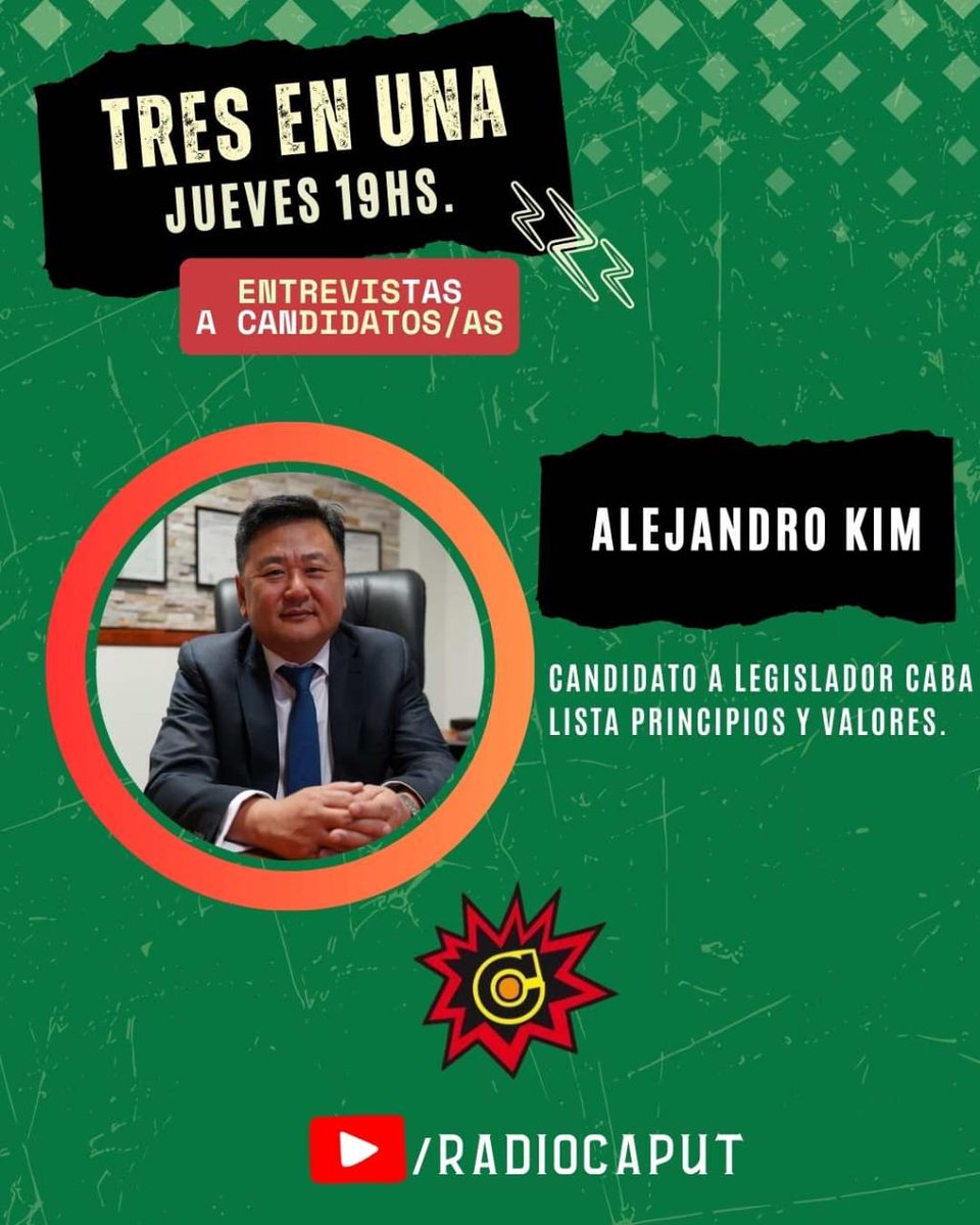 💥HOY💥 Entrevista a <a href="/alekim_ok/">Alejandro Kim</a> en #3enUna a las 19hs