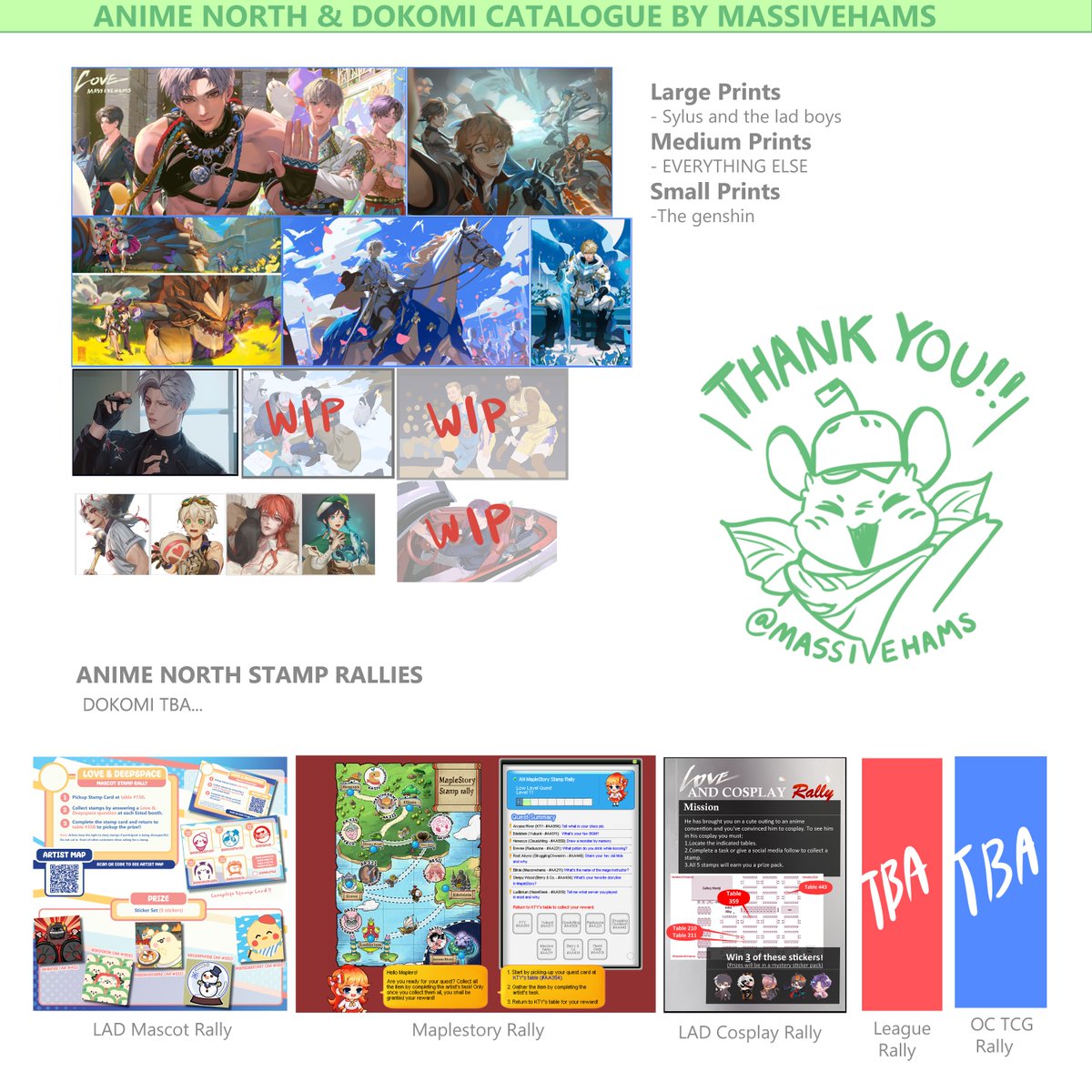 MassiveHams's tweet image. My #AnimeNorth2025 and #Dokomi2025 Catalogue!
CASH ONLY since im from the US 😔🤠🐊
Please help me go back home with merch that isn't my own LOL