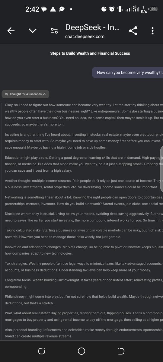 Week 4, day 4 Deepseek A I for deep thinking #AISK_ALX <a href="/alx_africa/">ALX Africa</a> <a href="/jeloe_enaks23/">Jeloe</a>