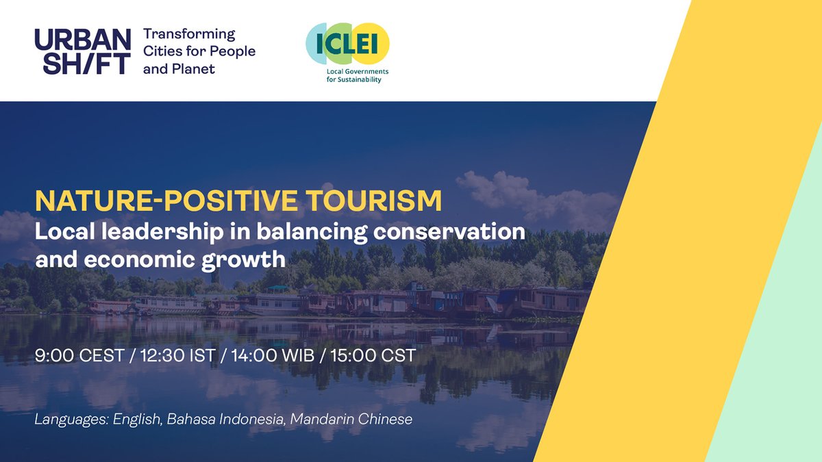 🌿Can cities boost tourism and protect nature?
Join global experts &amp; city leaders from Ningbo🇨🇳 and Bitung 🇮🇩 to explore Nature-Positive Tourism- a model that supports biodiversity, empowers communities, and grows economies.
📅 27 May 2025
 🕒15:00 CST
 🔗 rb.gy/jqj9tz
