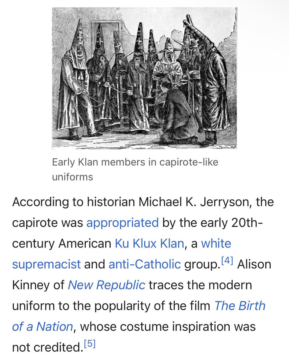 miketheking1517's tweet photo. Albert Pike freemasonry created the KKK.
Their pointy hat is based on the capirote. Heretics & dissidents persecuted by the inquisition were forced to wear them for humiliation. Knights, monks, & masons adopted it to symbolize self flagellation.
It’s a sign of deeply rooted https://t.co/0g73lOF1Ra