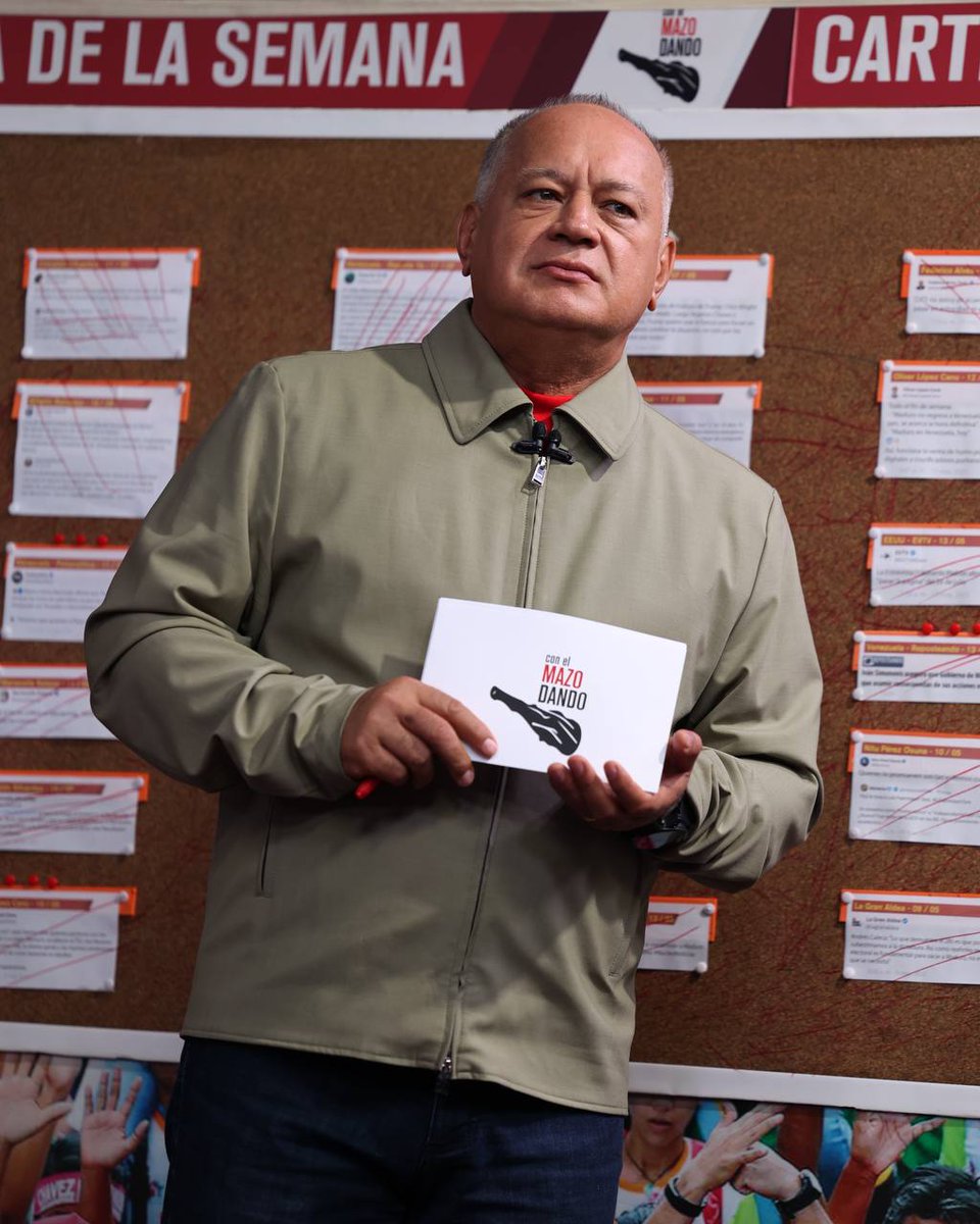 #EnVivo <a href="/dcabellor/">Diosdado Cabello R</a>: Lo hemos dicho una y mil veces: Venezuela no está en guerra con nadie, pero que nadie se meta con Venezuela.

#MaikelysEsVenezuela #14May