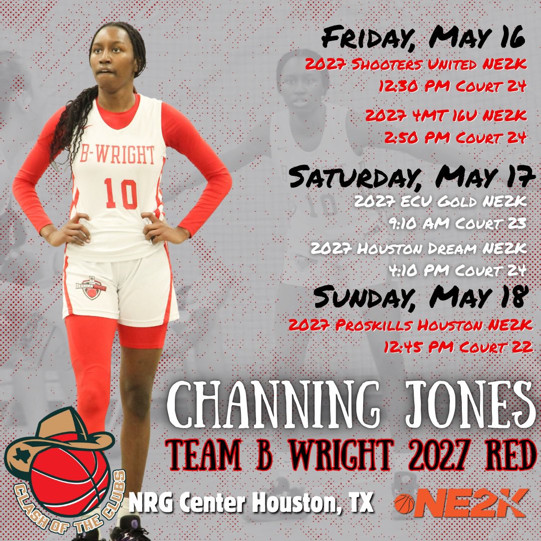 Channing Jones (@channingj2027) on Twitter photo Headed to Houston!! Come check us out. <a href="/TBWexposure/">Team Brandan Wright</a> 2027 Red ❤️🖤
<a href="/CoachK_22/">Keri O’Neal</a>
#beconfident Headed to Houston!! Come check us out. <a href="/TBWexposure/">Team Brandan Wright</a> 2027 Red ❤️🖤
<a href="/CoachK_22/">Keri O’Neal</a>
#beconfident