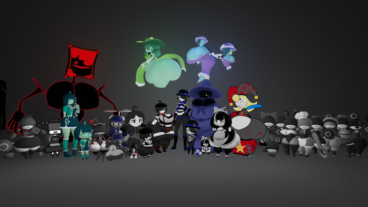 AlsoGmg's tweet photo. (Almost) All my fellas! Will be adding more of my fellas to this in the future whenever I model/complete more

This image was meant to be a belated celebratory render for reaching 1000 followers on the Other Site, but you guys can see it too https://t.co/4JHO6nkuHg