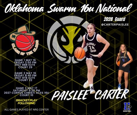 Paislee Carter 2028 (@carterpaislee) on Twitter photo Up next… Clash of the clubs Tournament in Houston Tx. this weekend. Let’s go!!!! 💪🏼🏀<a href="/coachjvick1/">Coachjvick (new)</a> <a href="/HarrahWBB/">Harrah Lady Panthers Basketball</a> <a href="/abovelinehoops/">Abovethelinehoops</a> <a href="/OklahomaSwarm1/">OK Swarm HS Girls</a> <a href="/PGHOklahoma/">Prep Girls Hoops Oklahoma</a> <a href="/Okbetweenlines/">OKHSGBBBetweentheLines</a> <a href="/Nate_1ogan/">Nate Logan</a>
#Swarm2027
#LadyPanthersBBall Up next… Clash of the clubs Tournament in Houston Tx. this weekend. Let’s go!!!! 💪🏼🏀<a href="/coachjvick1/">Coachjvick (new)</a> <a href="/HarrahWBB/">Harrah Lady Panthers Basketball</a> <a href="/abovelinehoops/">Abovethelinehoops</a> <a href="/OklahomaSwarm1/">OK Swarm HS Girls</a> <a href="/PGHOklahoma/">Prep Girls Hoops Oklahoma</a> <a href="/Okbetweenlines/">OKHSGBBBetweentheLines</a> <a href="/Nate_1ogan/">Nate Logan</a>
#Swarm2027
#LadyPanthersBBall