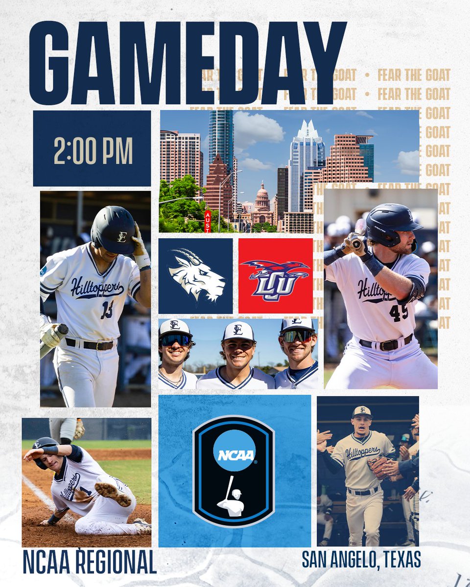St. Edward's Hilltoppers (@seuathletics) on Twitter photo #GAMEDAY | <a href="/SEUBaseball/">St. Edward's Baseball</a>
⚾️ NCAA Regional
🆚 <a href="/LCUCHAPS/">LCU Chaparrals</a>
⏰ 2:00 p.m.
📍 San Angelo, Texas
📺 tinyurl.com/kd3de5uv
📊 tinyurl.com/2wue4k8p #GAMEDAY | <a href="/SEUBaseball/">St. Edward's Baseball</a>
⚾️ NCAA Regional
🆚 <a href="/LCUCHAPS/">LCU Chaparrals</a>
⏰ 2:00 p.m.
📍 San Angelo, Texas
📺 tinyurl.com/kd3de5uv
📊 tinyurl.com/2wue4k8p