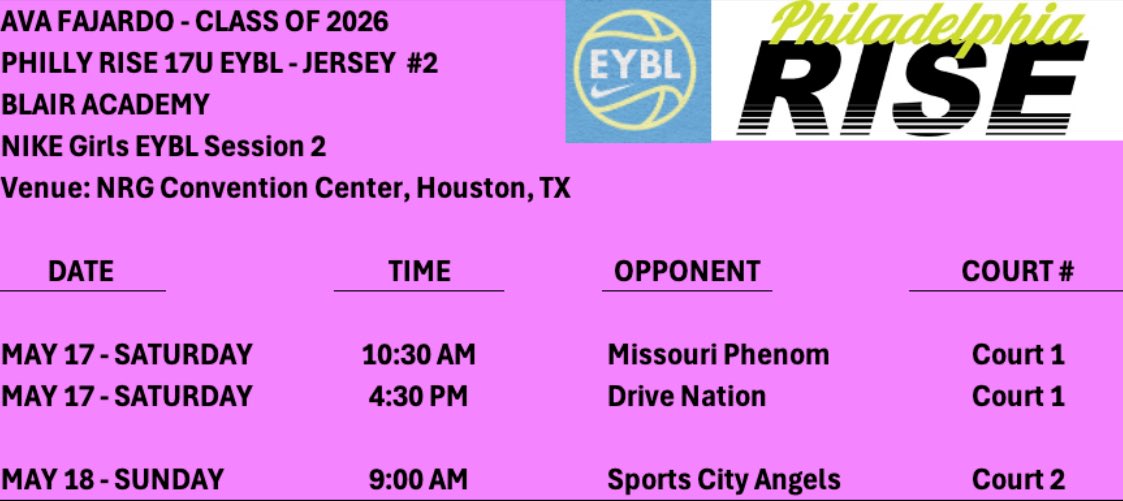 Last AAU Run, Second Stop! 🛑🛑
Excited to keep competing with and against the best. See you, Houston!