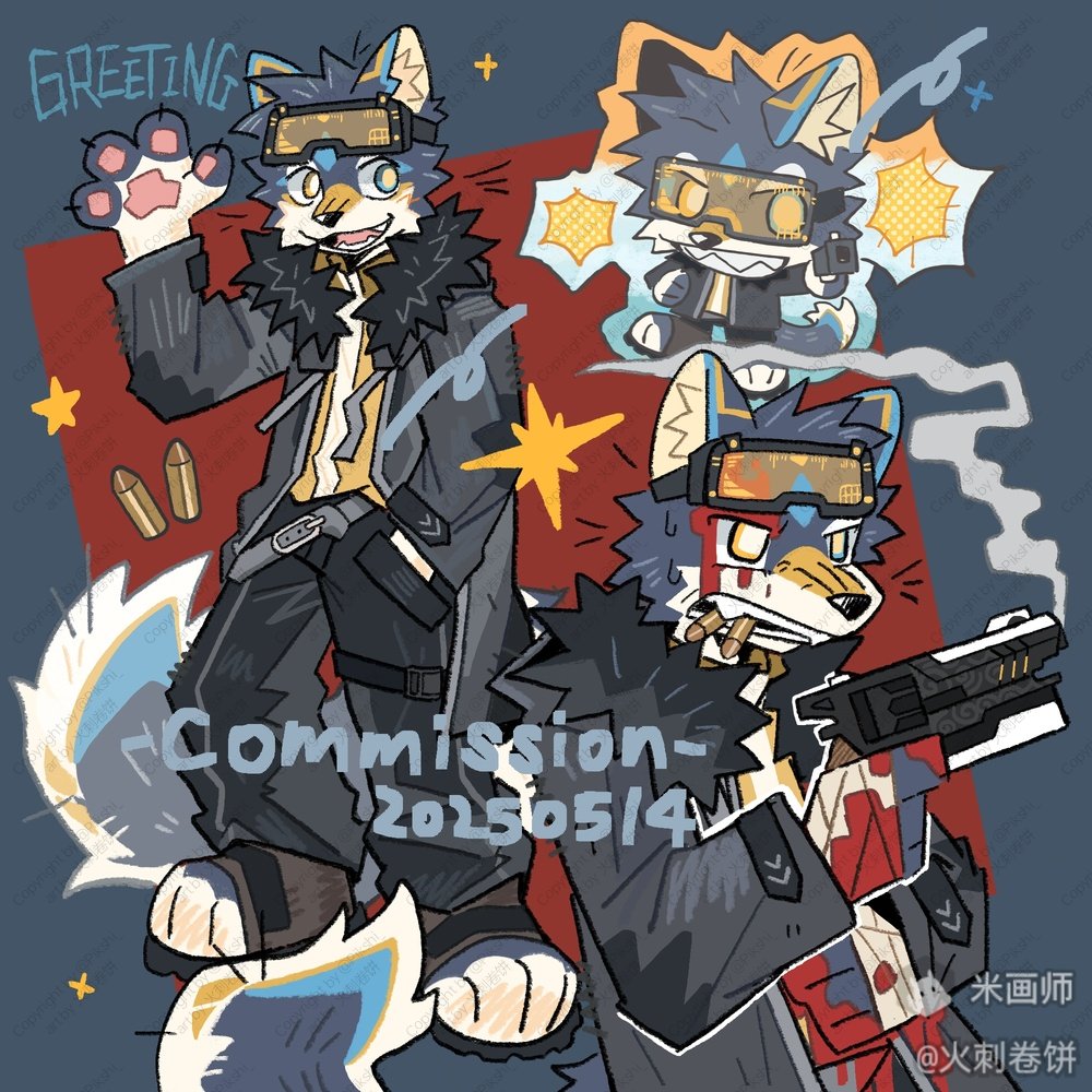 也是有战损了
左面的立绘朋友说像老了十岁（）
我倒是感觉还挺符合预期的（主要是一直想约个有点星际牛仔里斯派克味道的稿子
art by mhs：火刺卷饼