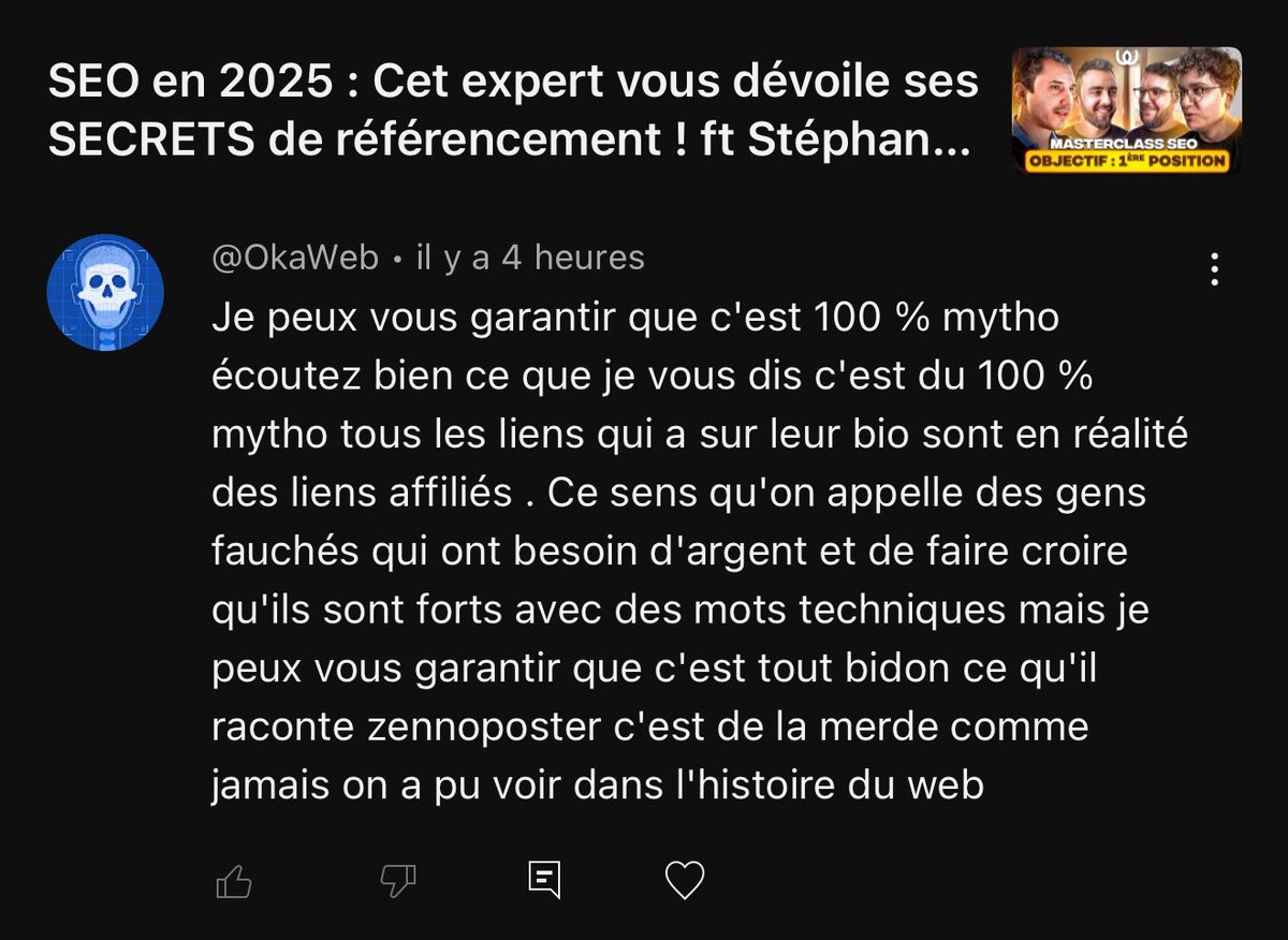 🤡 
Première fois que je vois un « hater » de <a href="/Smadaleno/">Stéphane MADALENO</a> 😅